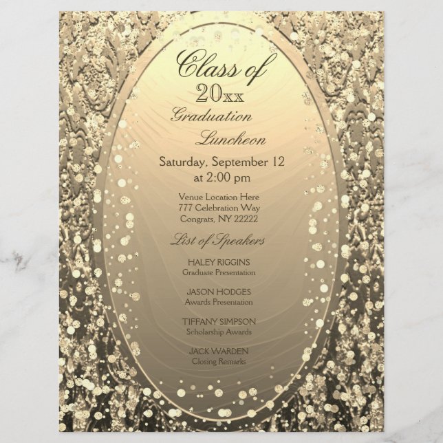 Abschluss Luncheon Gold Confetti (Vorderseite)