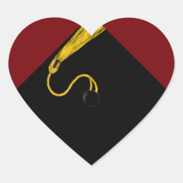 Abschluss Maroon Herz-Aufkleber