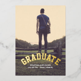 Abschluss Masculine Moderne Personalisiert Folieneinladung