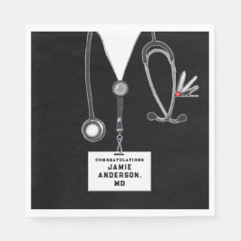 Abschluss Medizin Schule Napkins Serviette