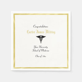 Abschluss, Medizinschule, Caduceus, Gold Serviette