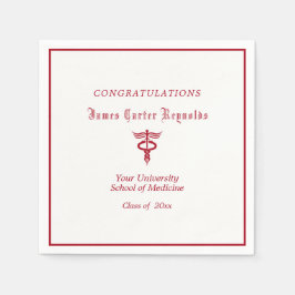 Abschluss, Medizinschule, Roter Caduceus Serviette