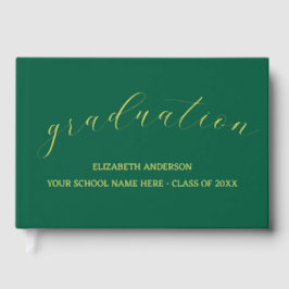 Abschluss Minimalistisch Green Gästebuch