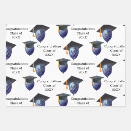 Abschluss mit Foto und Jahr Geschenkpapier Set