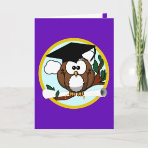 Abschluss mit Lila Eule Karte