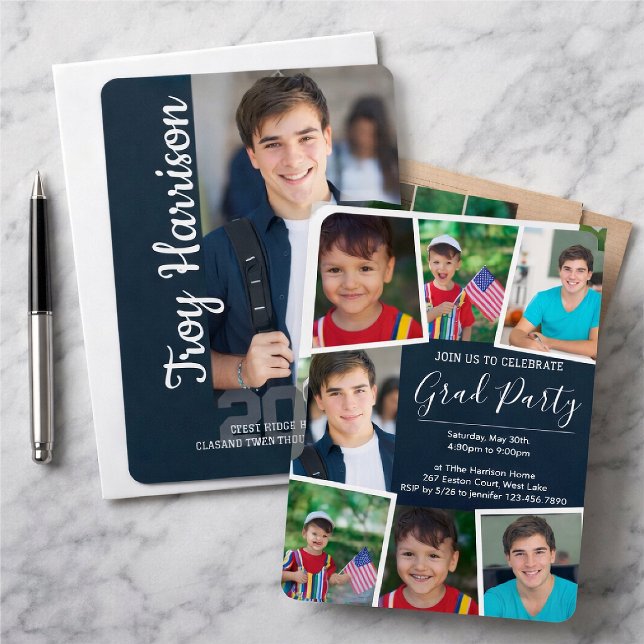Abschluss mit mehreren Fotocollagen Einladung (Von Creator hochgeladen)