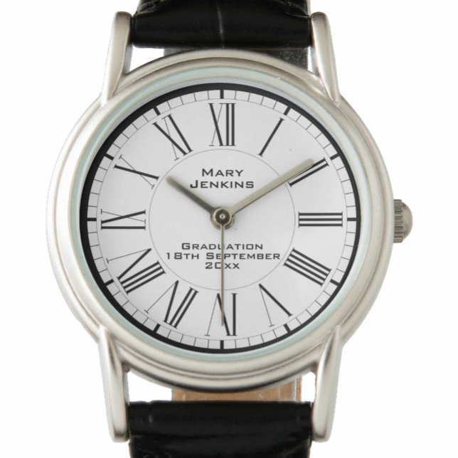 Abschluss mit Name und Datum Überwachung Armbanduhr (Von Creator hochgeladen)