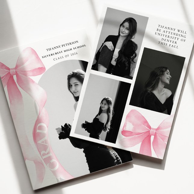 Abschluss mit rosa Schleife Ankündigung (Von Creator hochgeladen)