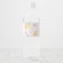 Abschluss mit rosa Streifen Zitronen und Blumen
