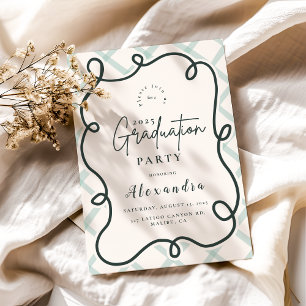 Abschluss mit Wavy-Frame-Kastenform Einladung