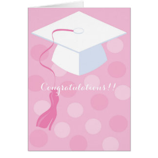 Abschluss mit weißer rosa Kappe, anpassbare Karte