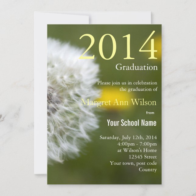 Abschluss mit wunderschönem, weißem Leuchter Einladung (Vorderseite)