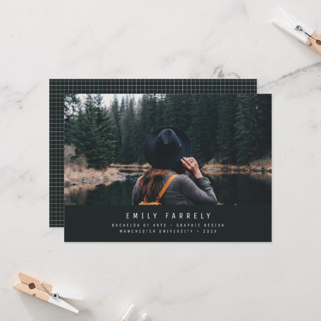 Abschluss modern minimalistisch elegant stilvoll (Vorderseite/Rückseite Beispiel)