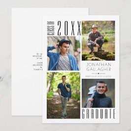 Abschluss Modern Sleek Vier Fotos Schwarze Ankündi Ankündigung