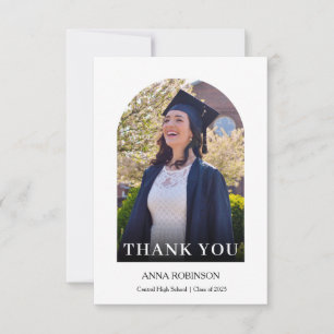 Abschluss Moderne Bogen Foto Graduierung Dankeskarte