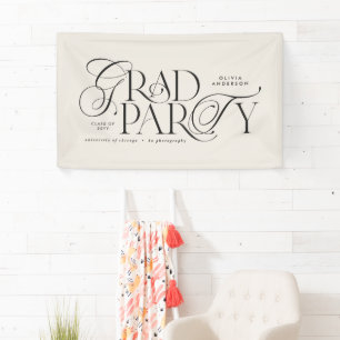 Abschluss Moderne, elegante Typografie schwarz-wei Banner