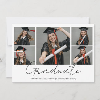 Abschluss Moderne Foto Collage Graduierung Ankündigung