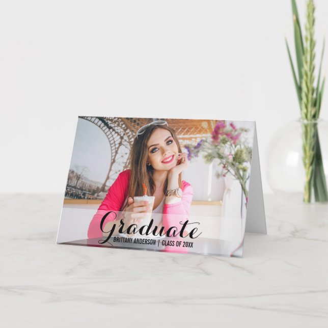 Abschluss Moderne Foto Faltkarte S B Karte (Vorderseite)