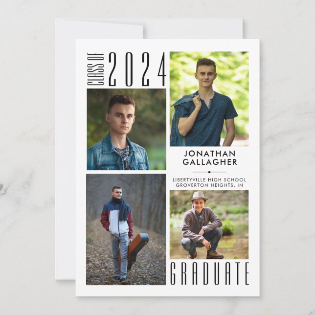 Abschluss Moderne FotoCollage Ankündigung (Vorderseite)