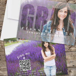 Abschluss Moderne Grad Typografie 2 Foto QR Code Einladung