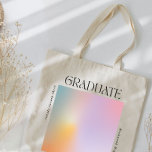Abschluss Moderne Minimalaura-Pastelltypografie Tragetasche<br><div class="desc">Moderne Typografie elegante pastellfarbene natürliche Aura Gradienten Abschluss Ankündigung Geschenk Tasche</div>