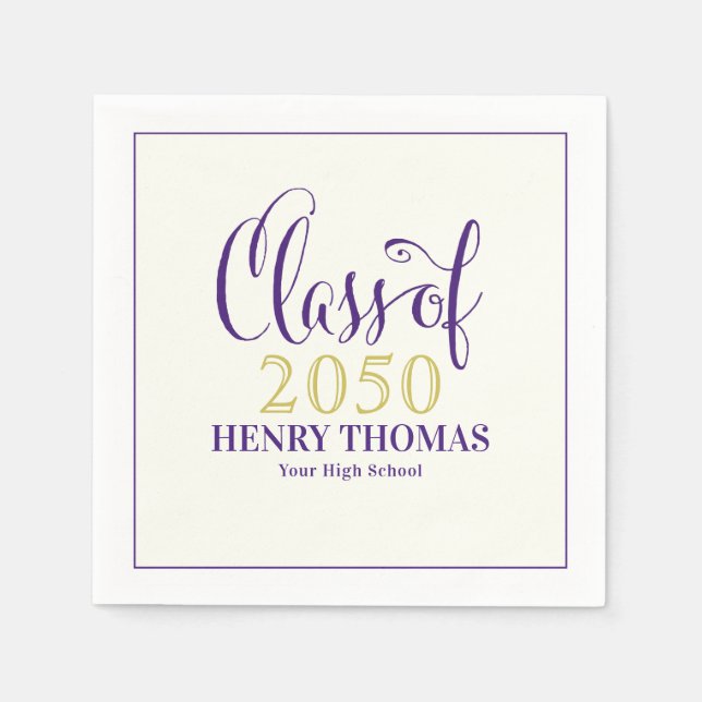 Abschluss Moderne Minimalistische Klasse von Lila Serviette (Vorderseite)