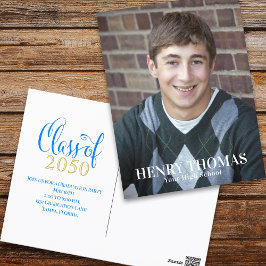 Abschluss Moderne Minimalistische Skriptklasse Bla Postkarte