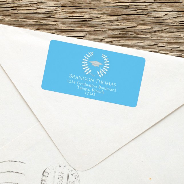 Abschluss Moderne Mortarboard Elegant Adressaufkleber (Von Creator hochgeladen)