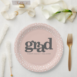 Abschluss Moderne, mutige Typografie in Rosa Pappteller