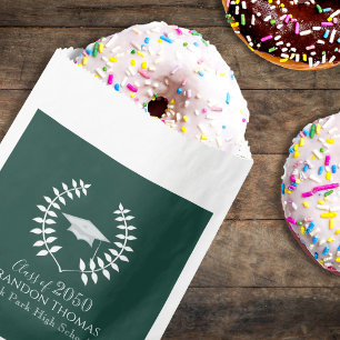 Abschluss Moderner Doktorhut Klassisches Dunkelgrü Geschenktütchen