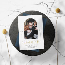 Abschluss Moderner Marineblau 1 Foto Bogen