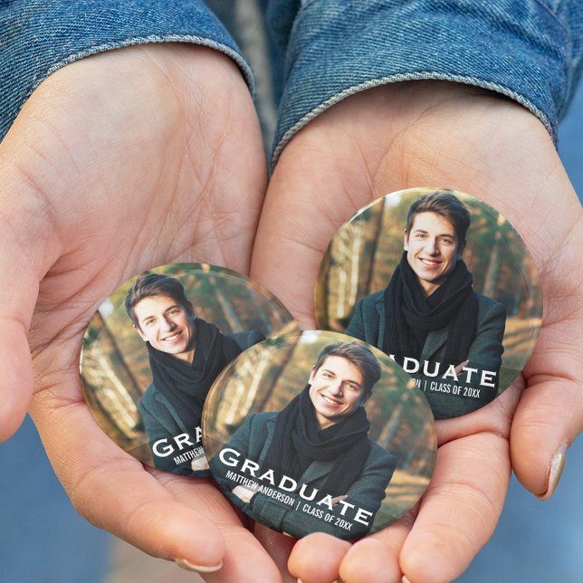 Abschluss Modernes Foto Button (Customize to change text size or text style.)