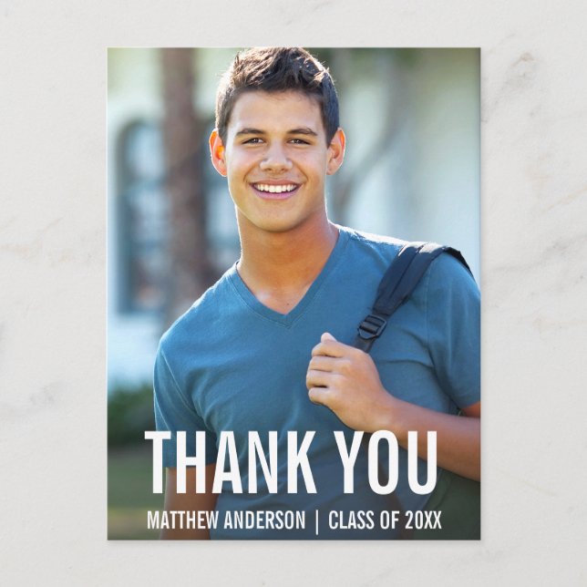 Abschluss Modernes Foto Vielen Dank Postcard BWB Postkarte (Vorderseite)