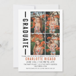 Abschluss Modernes Fotomaterial Personalisiert Einladung