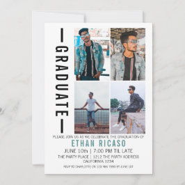 Abschluss Modernes Fotomaterial Personalisiert Einladung