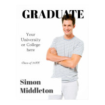 Abschluss Modernes Graduiertenschwarzes Headline-F