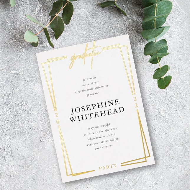 Abschluss Modernes Party Folieneinladung (Von Creator hochgeladen)