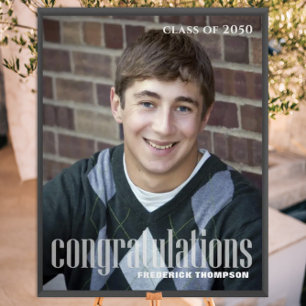 Abschluss Modernes Zwei Foto Minimalistisches Skri Poster