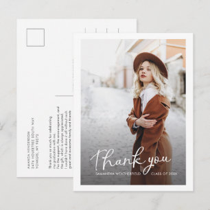 Abschluss Multi Foto Moderne Dankeskarte für die A Postkarte