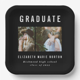 Abschluss Multi-Foto-Party Typ Schwarzweiß Pappteller