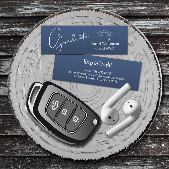 Abschluss Name Blau Telefonnummerkarte (Graduation Name Blue Calling Card)