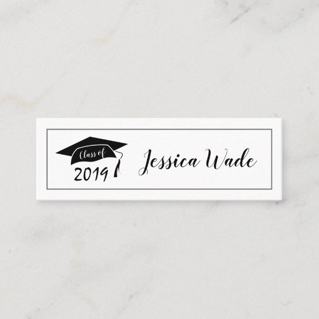 Abschluss Name Card Class of 2019 Cap Mini Visitenkarte (Vorderseite)