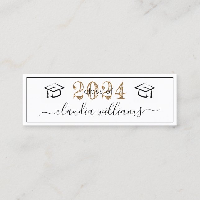 Abschluss Name Card - Einfache Einsteckkarte Telefonnummerkarte (Vorderseite)