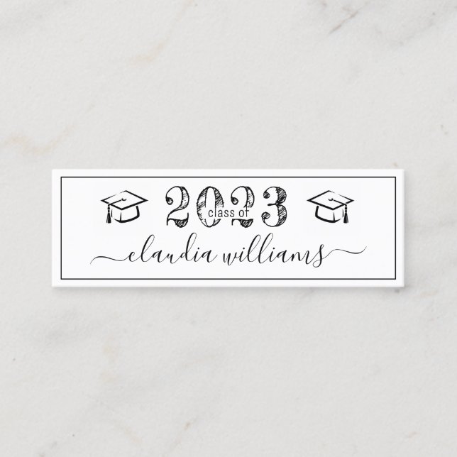 Abschluss Name Card - Einfache Einsteckkarte Telefonnummerkarte (Vorderseite)