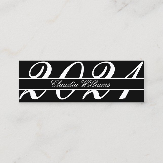 Abschluss Name Card . Elegante klassische Einsteck Telefonnummerkarte (Vorderseite)