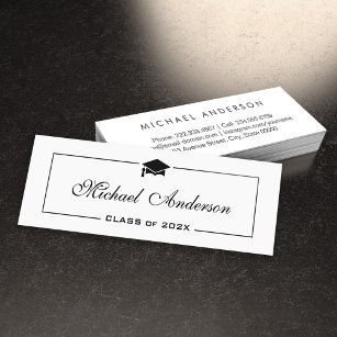 Abschluss Name Card - Elegante klassische Einsteck Telefonnummerkarte
