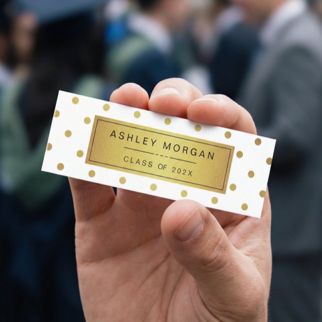 Abschluss Name Card für den modernen White and Gol Telefonnummerkarte (Von Creator hochgeladen)