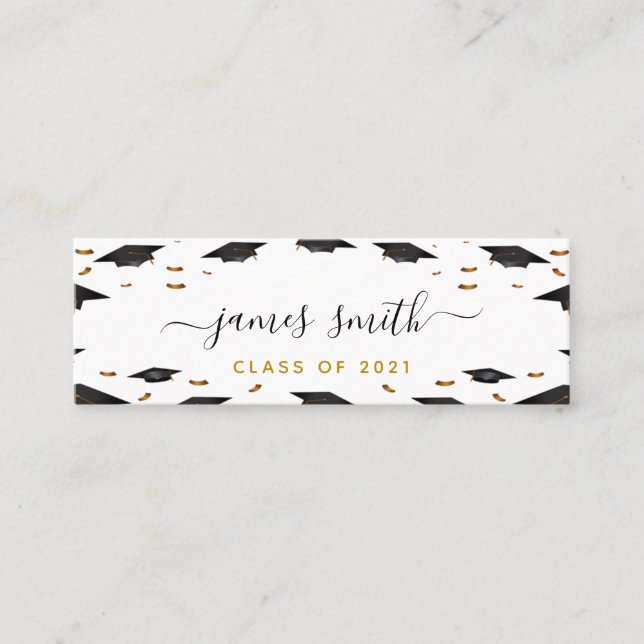 Abschluss Name Card & Hand-Klasse von 2021 Mini Visitenkarte (Vorderseite)