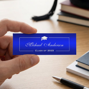 Abschluss Name Card - Klassische Schlichte blaue F Telefonnummerkarte