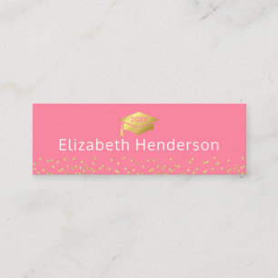 Abschluss Name Card Rosa Gold Glitzer Telefonnummerkarte